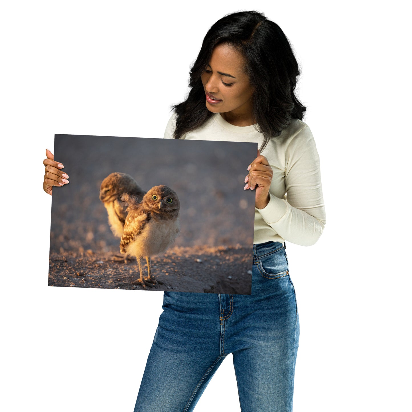 Burrowing Owls Duo by Leslie Leathers Photography l Poster