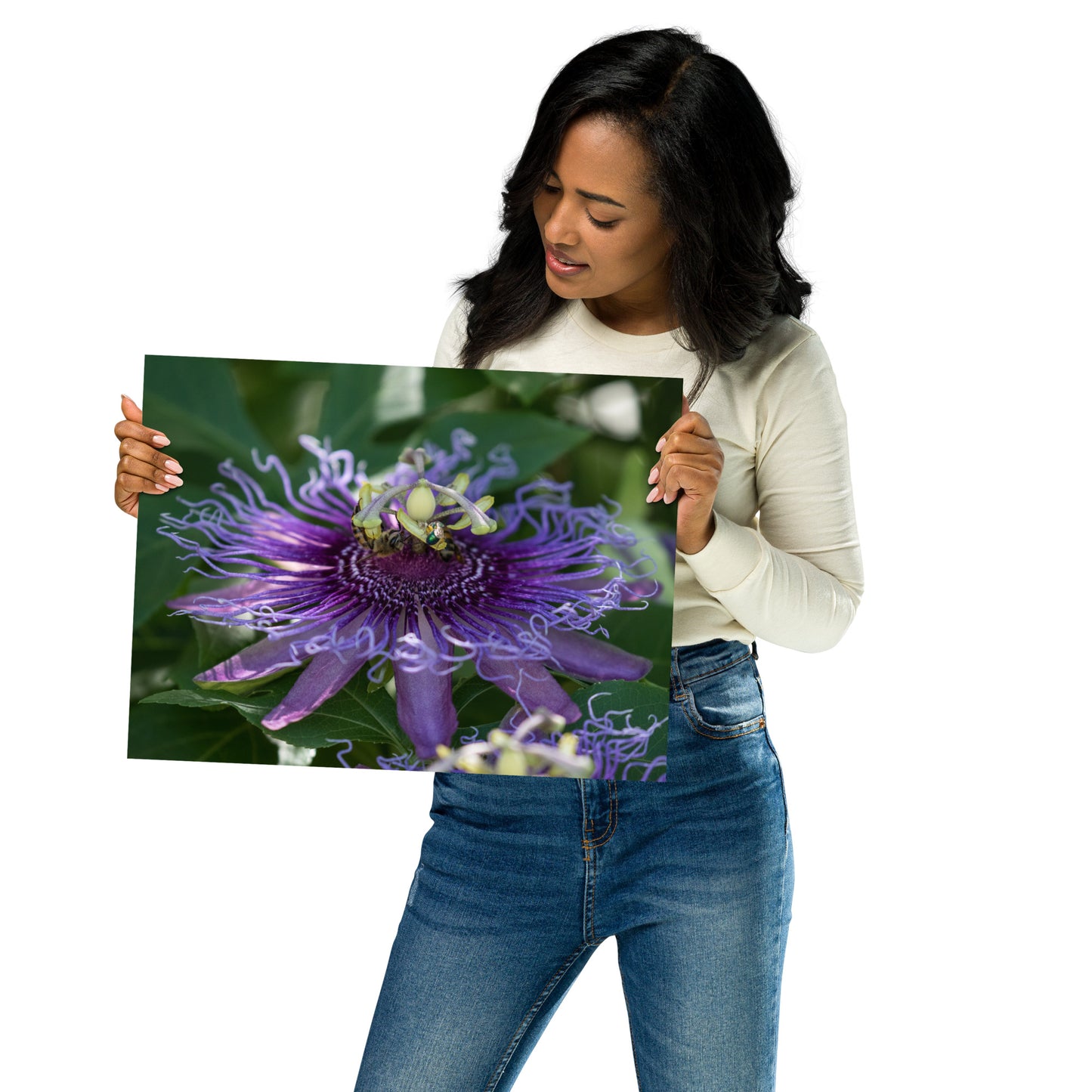 Purple Passion Flower by Leslie Leathers Photography |  Poster