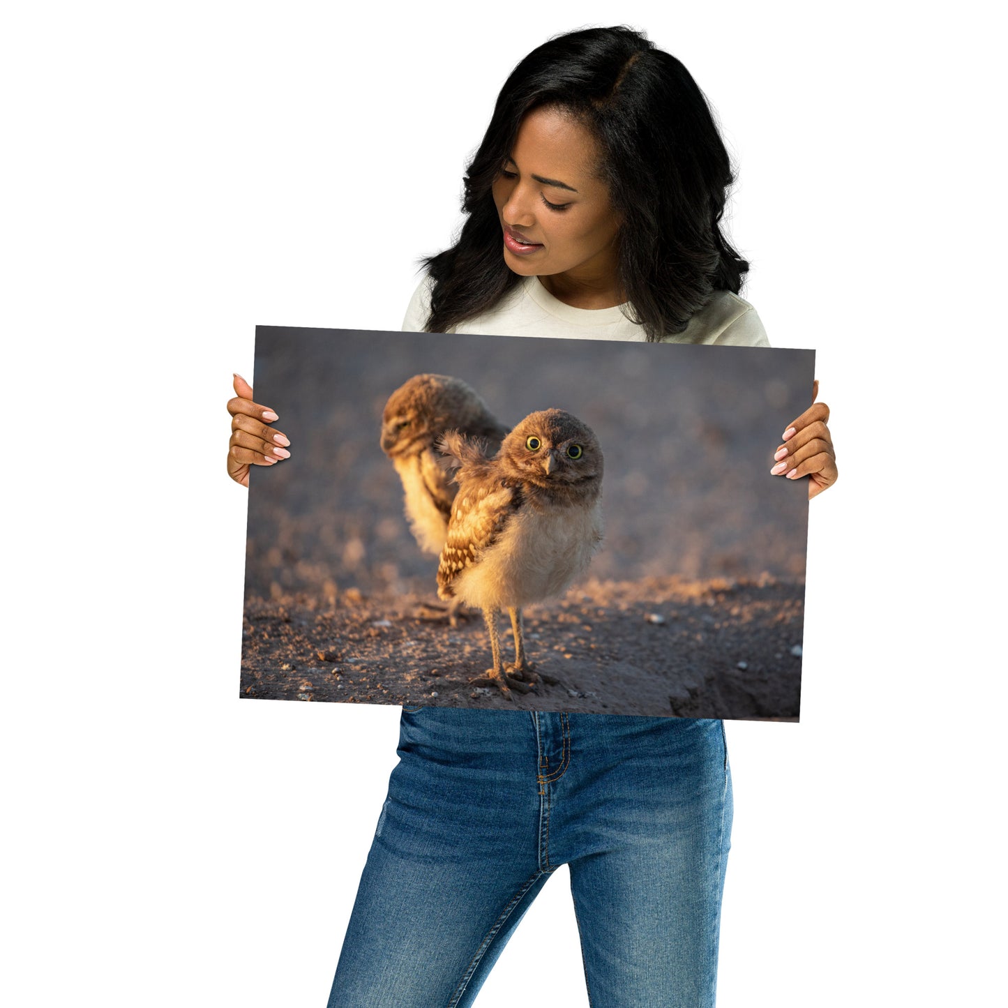 Burrowing Owls Duo by Leslie Leathers Photography l Poster