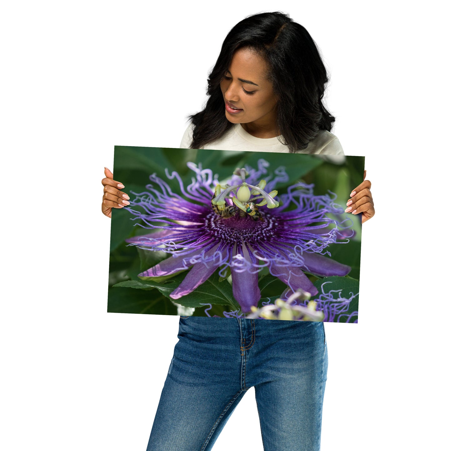 Purple Passion Flower by Leslie Leathers Photography |  Poster