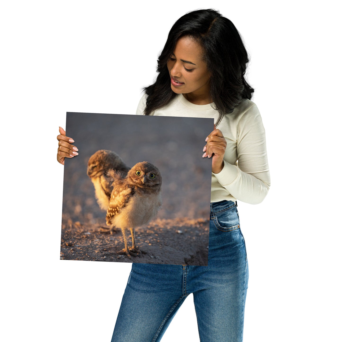 Burrowing Owls Duo by Leslie Leathers Photography l Poster