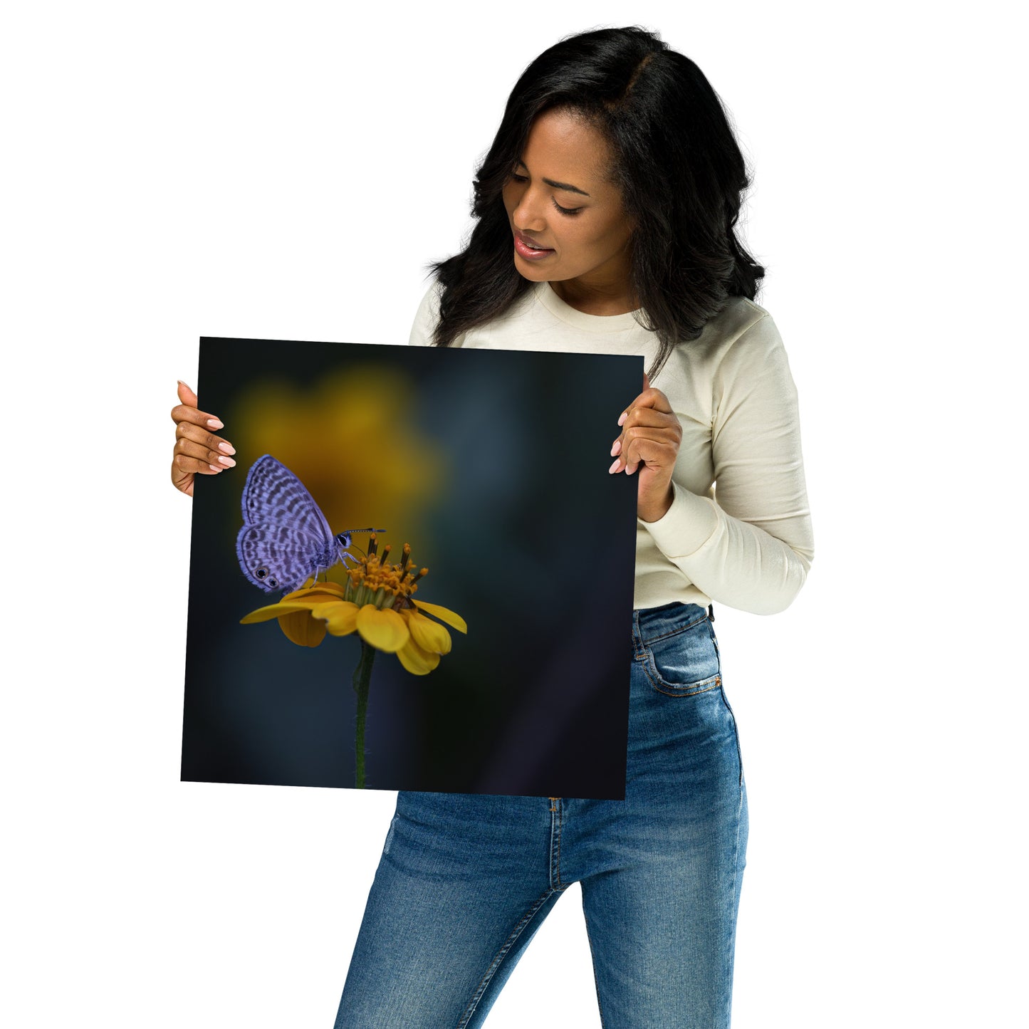 Marine Blue Butterfly by Leslie Leathers Photography | Poster