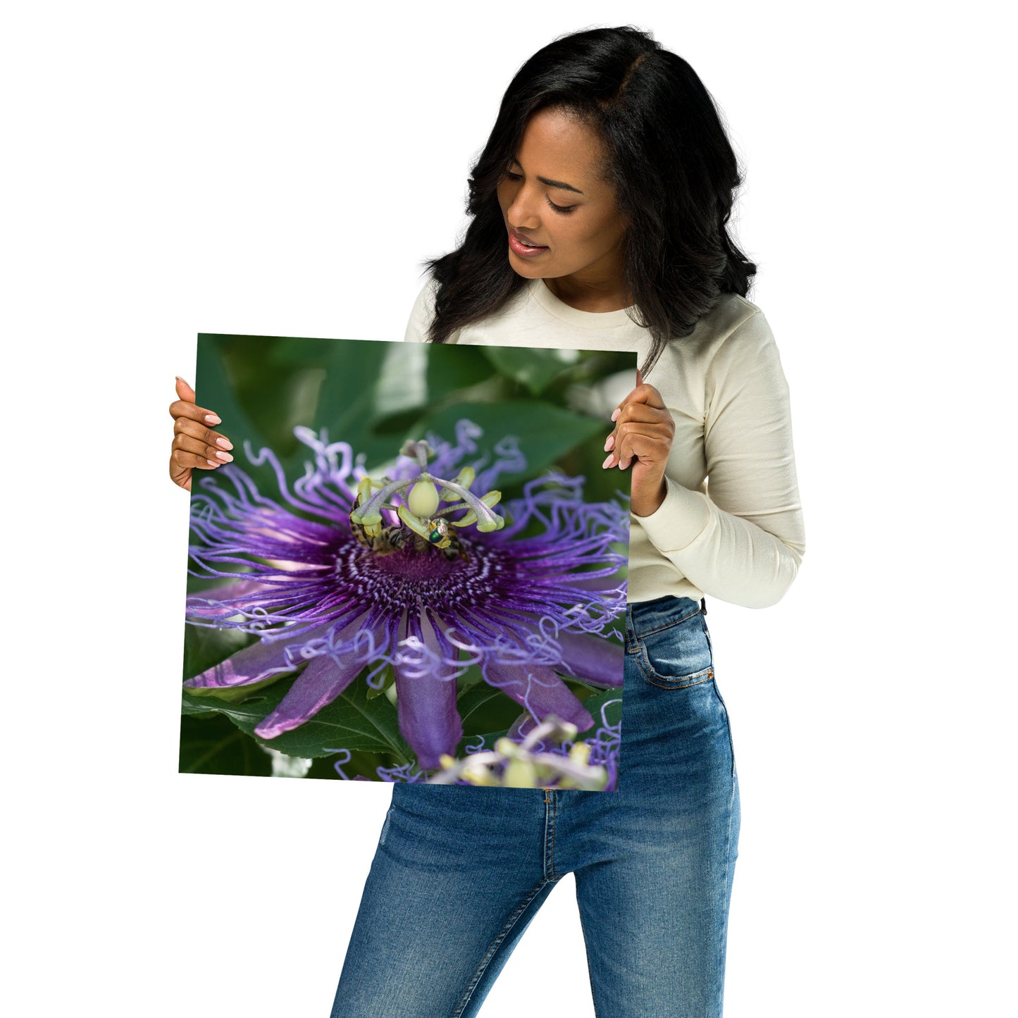 Purple Passion Flower by Leslie Leathers Photography |  Poster