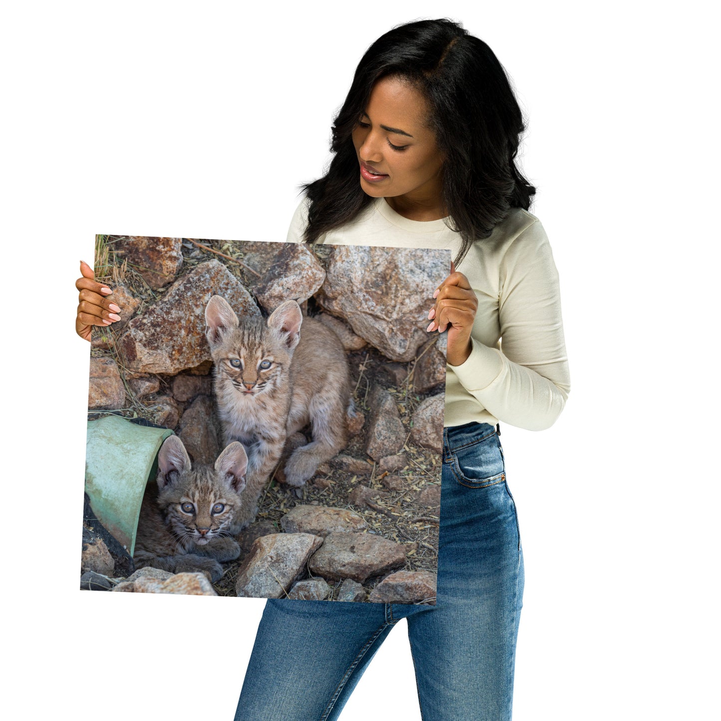 Baby Bobcats Duo by Leslie Leathers Photography | Poster