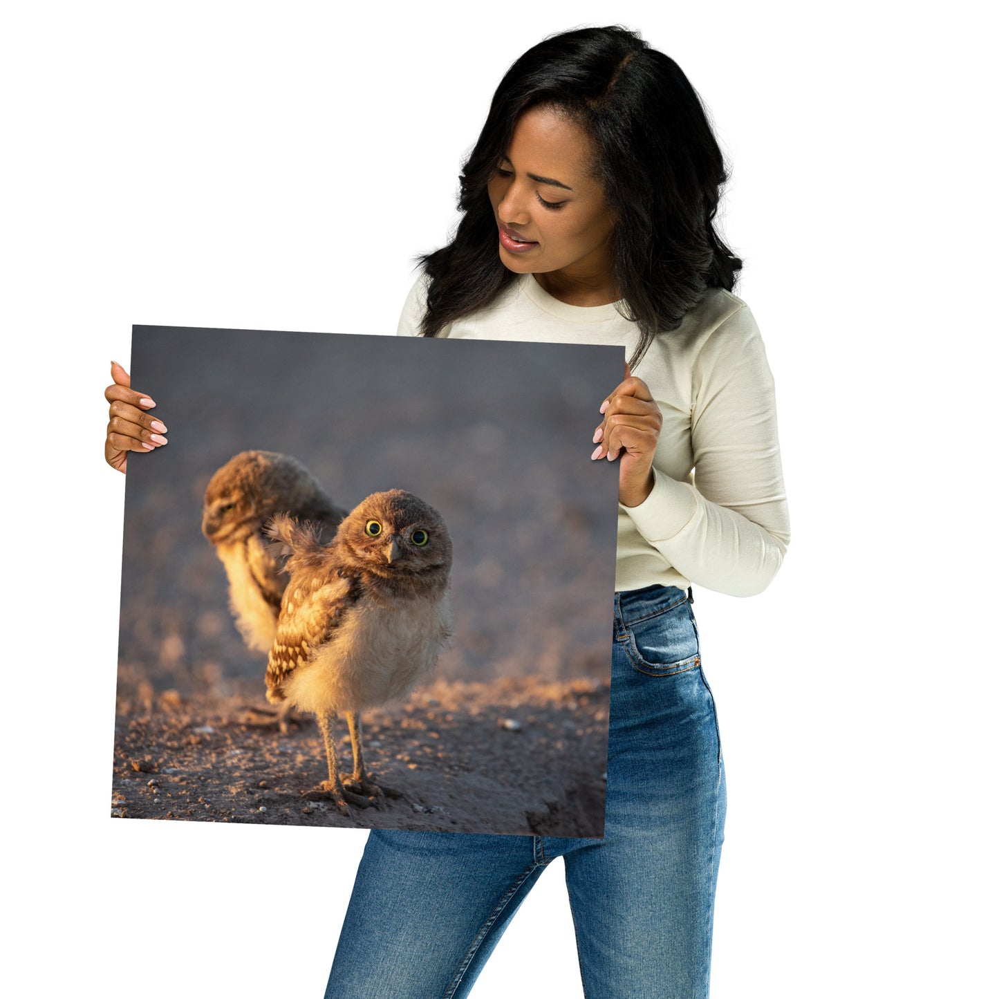 Burrowing Owls Duo by Leslie Leathers Photography l Poster