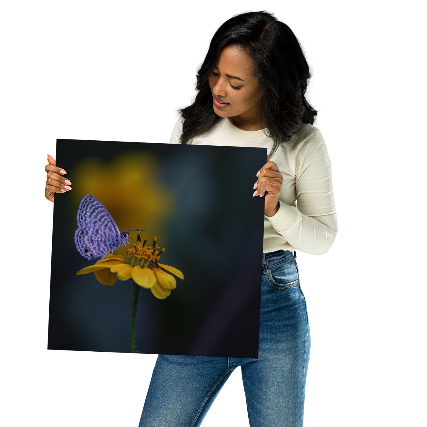 Marine Blue Butterfly by Leslie Leathers Photography | Poster