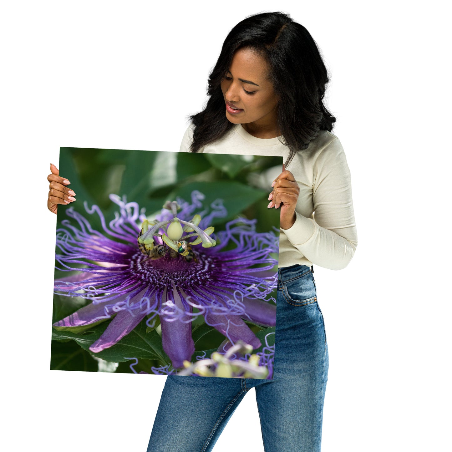 Purple Passion Flower by Leslie Leathers Photography |  Poster