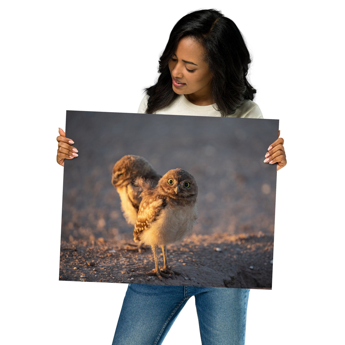 Burrowing Owls Duo by Leslie Leathers Photography l Poster