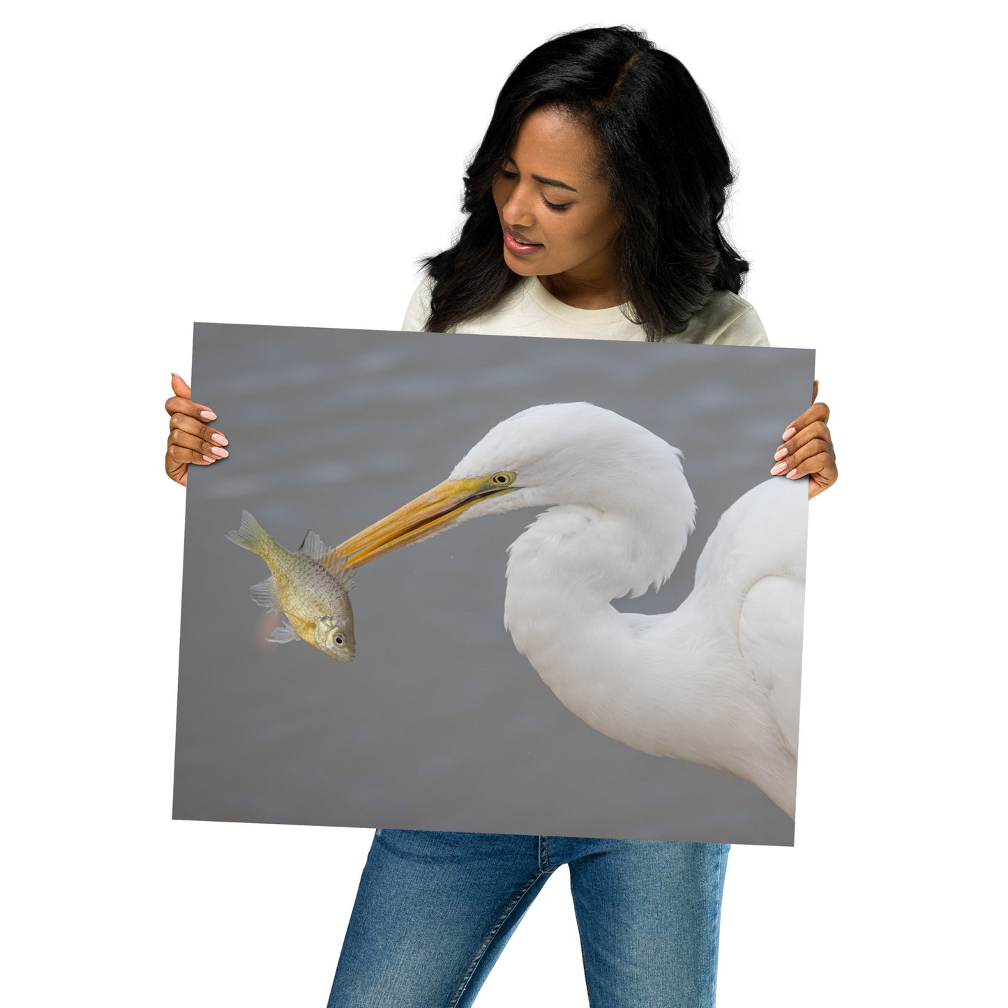 Great White Egret by Leslie Leathers Photography | Poster