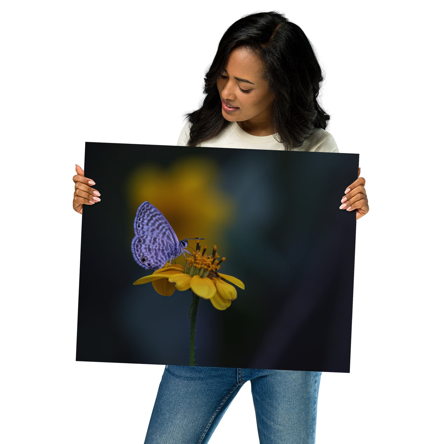 Marine Blue Butterfly by Leslie Leathers Photography | Poster