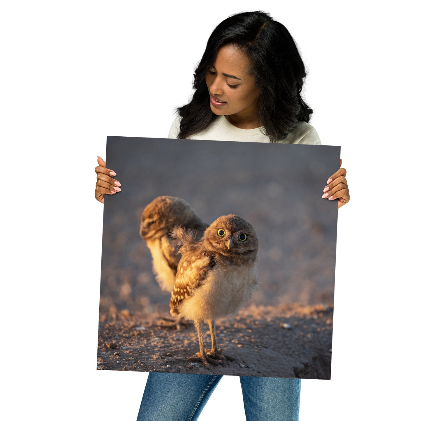 Burrowing Owls Duo by Leslie Leathers Photography l Poster