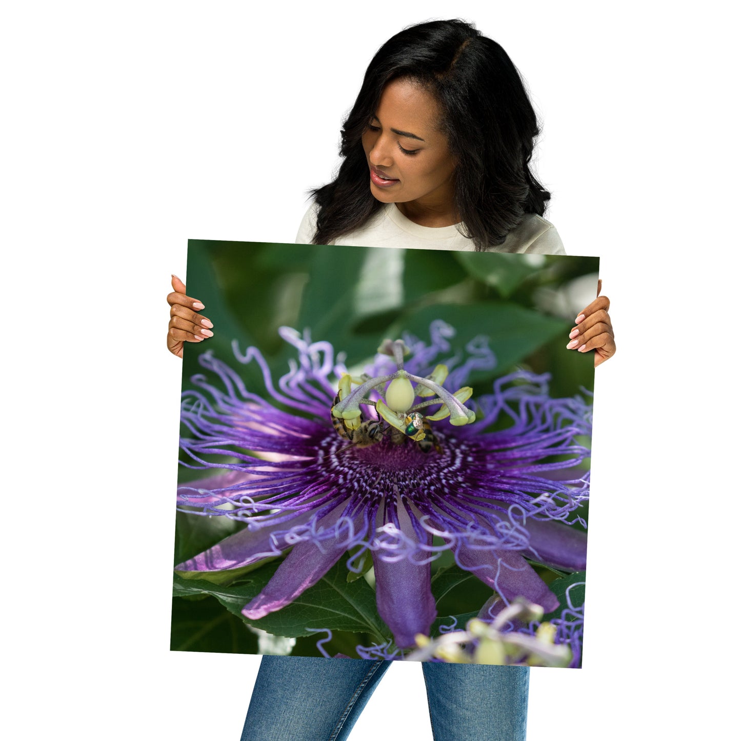 Purple Passion Flower by Leslie Leathers Photography |  Poster