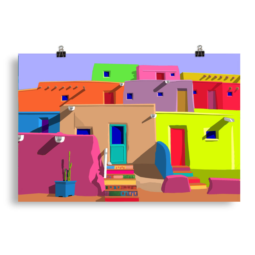 Pueblos Houses by Mike Berren | Poster