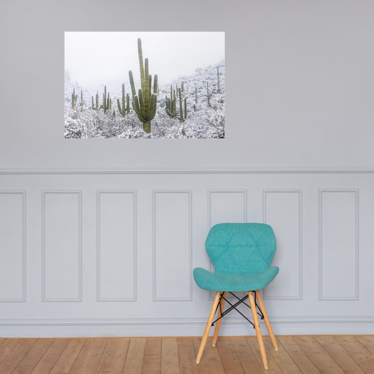 Saguaro Snowfall by Sean Parker Photography | Poster