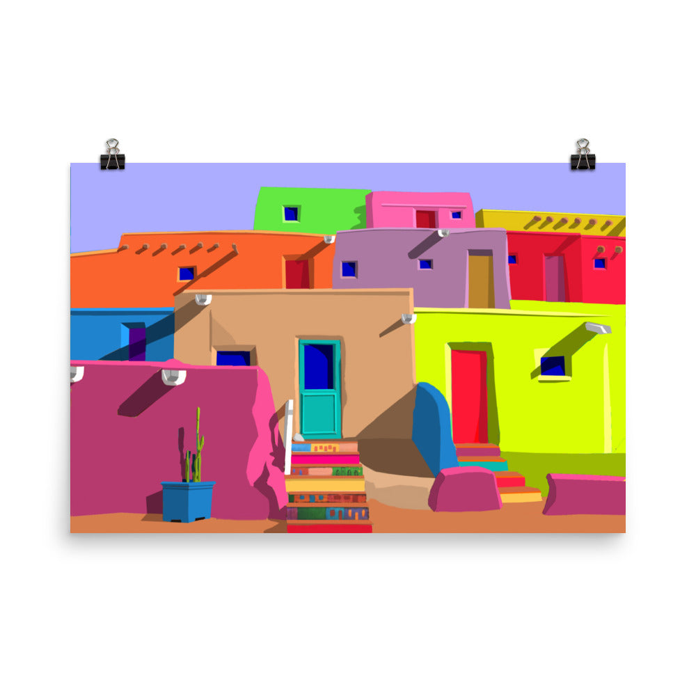 Pueblos Houses by Mike Berren | Poster