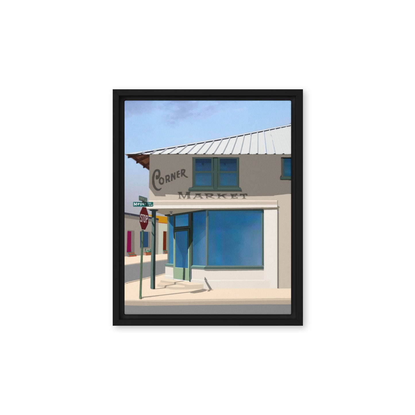 Corner Market by Mike Berren | Framed canvas