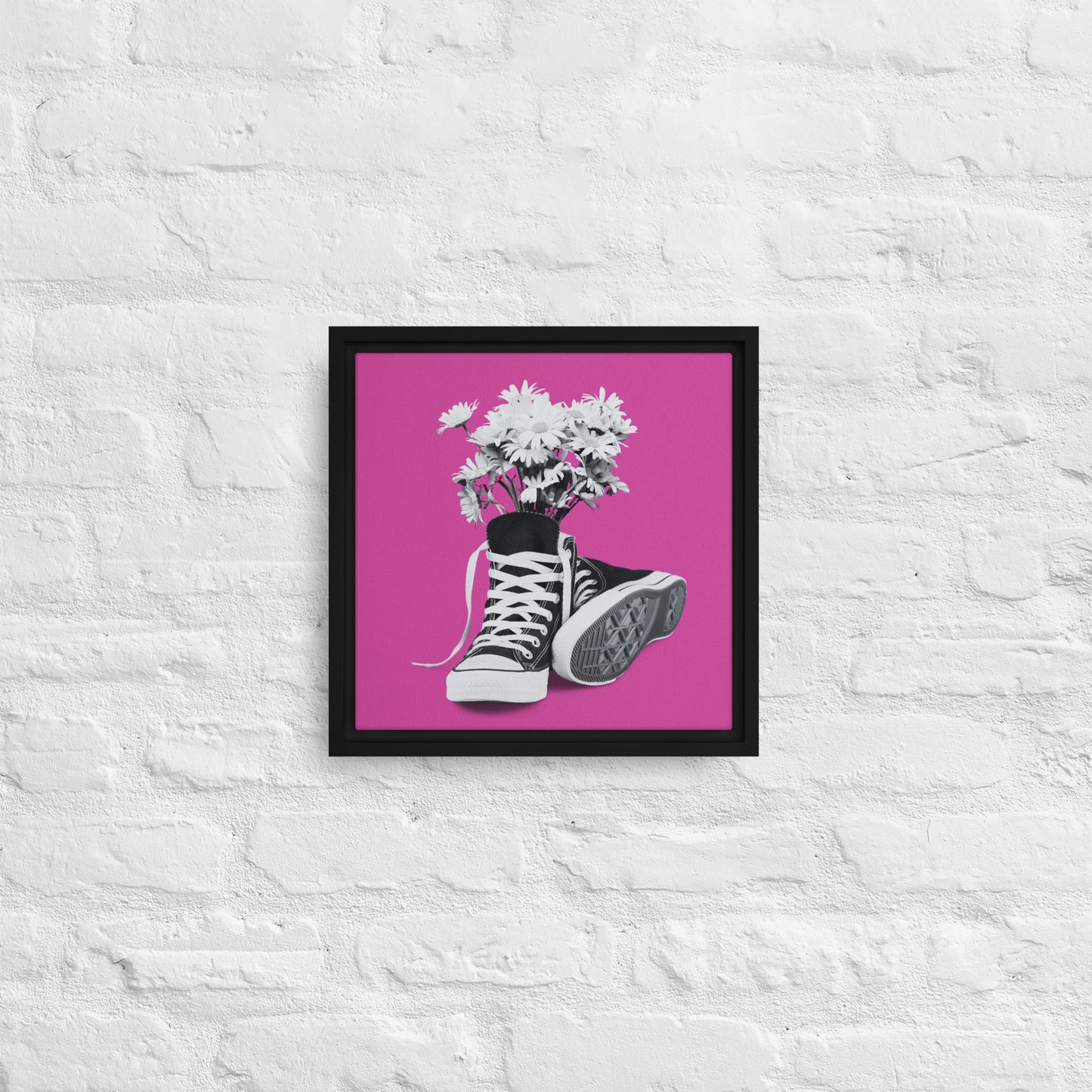 A Converse-ation by Enrique Aldana - Pink | Framed Canvas