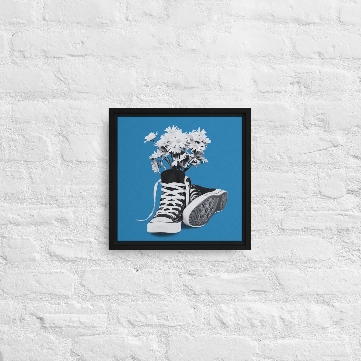 A Converse-ation by Enrique Aldana - Blue | Framed canvas