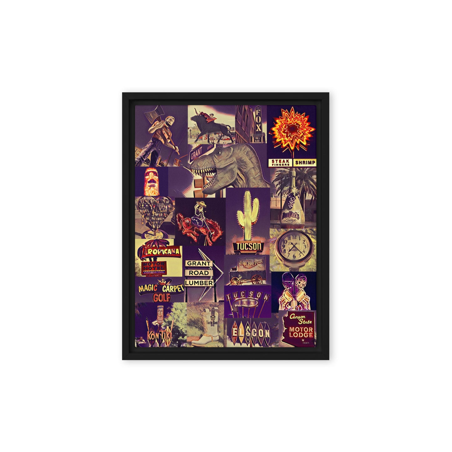 Tucson Icons by Enrique Aldana | Framed canvas