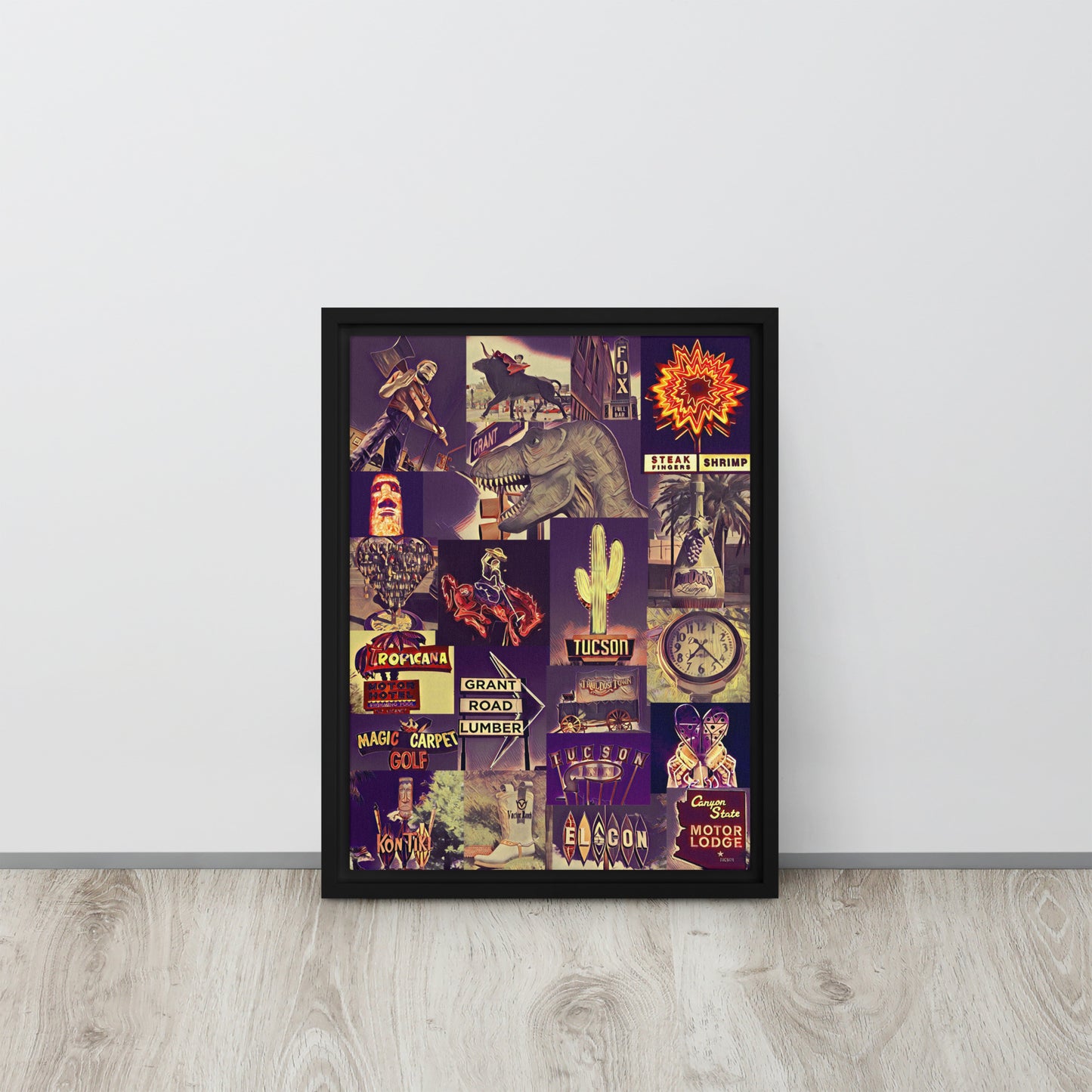 Tucson Icons by Enrique Aldana | Framed canvas