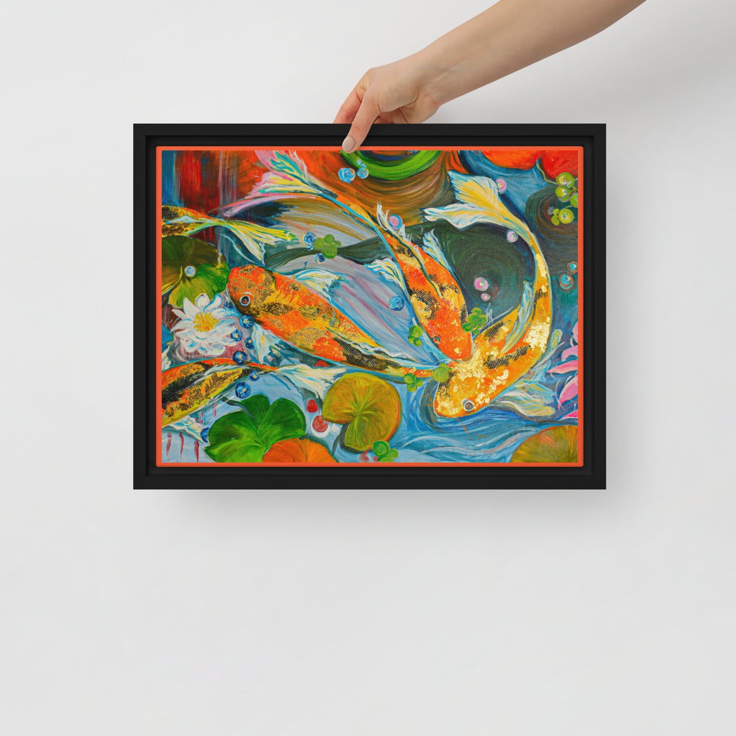 The Koi Pond by Andrea Rodriguez | Framed canvas