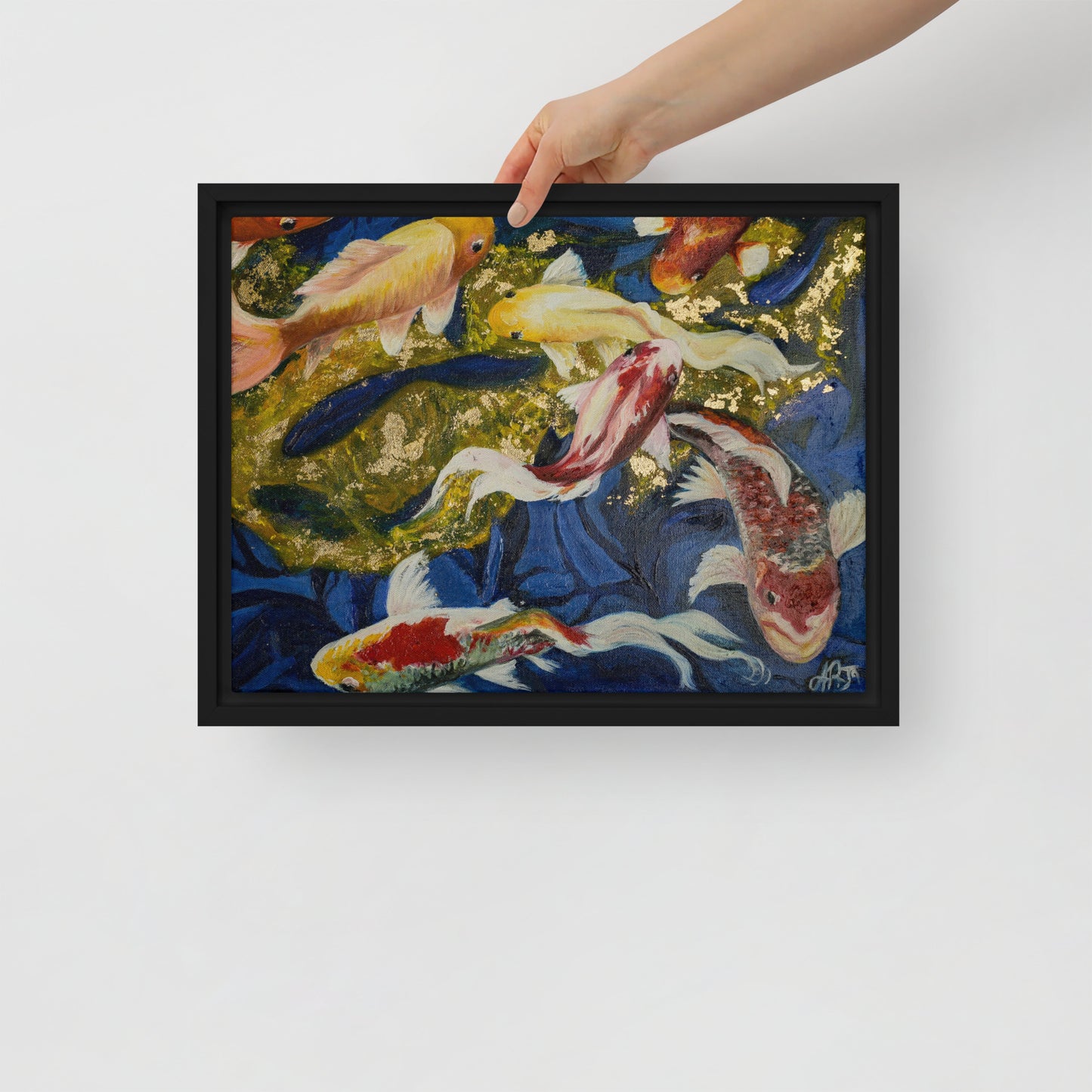 The Dancing Koi by Andrea Rodriguez | Framed canvas