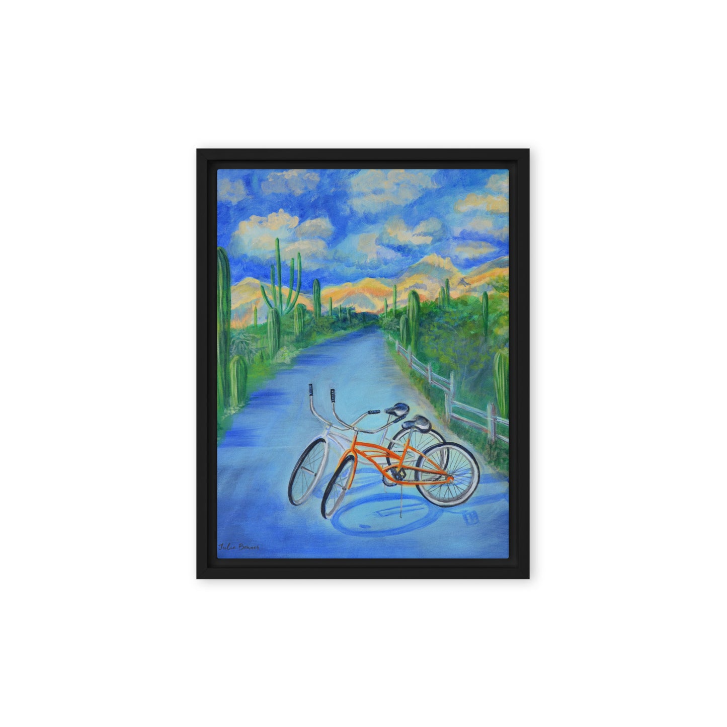 Bikes by Julie Bonner | Framed canvas