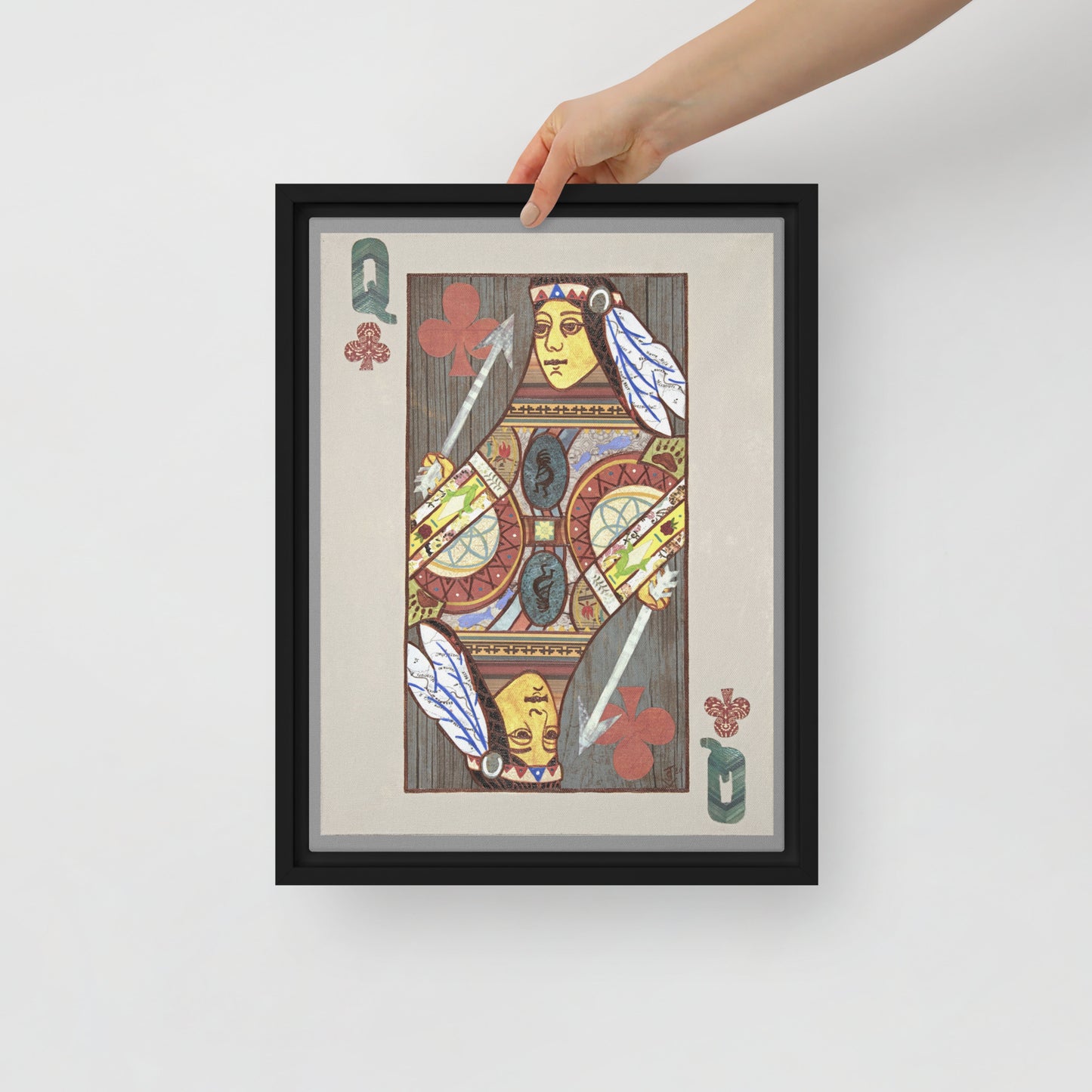 Queen of Clubs by Suzanne Villella | Framed canvas