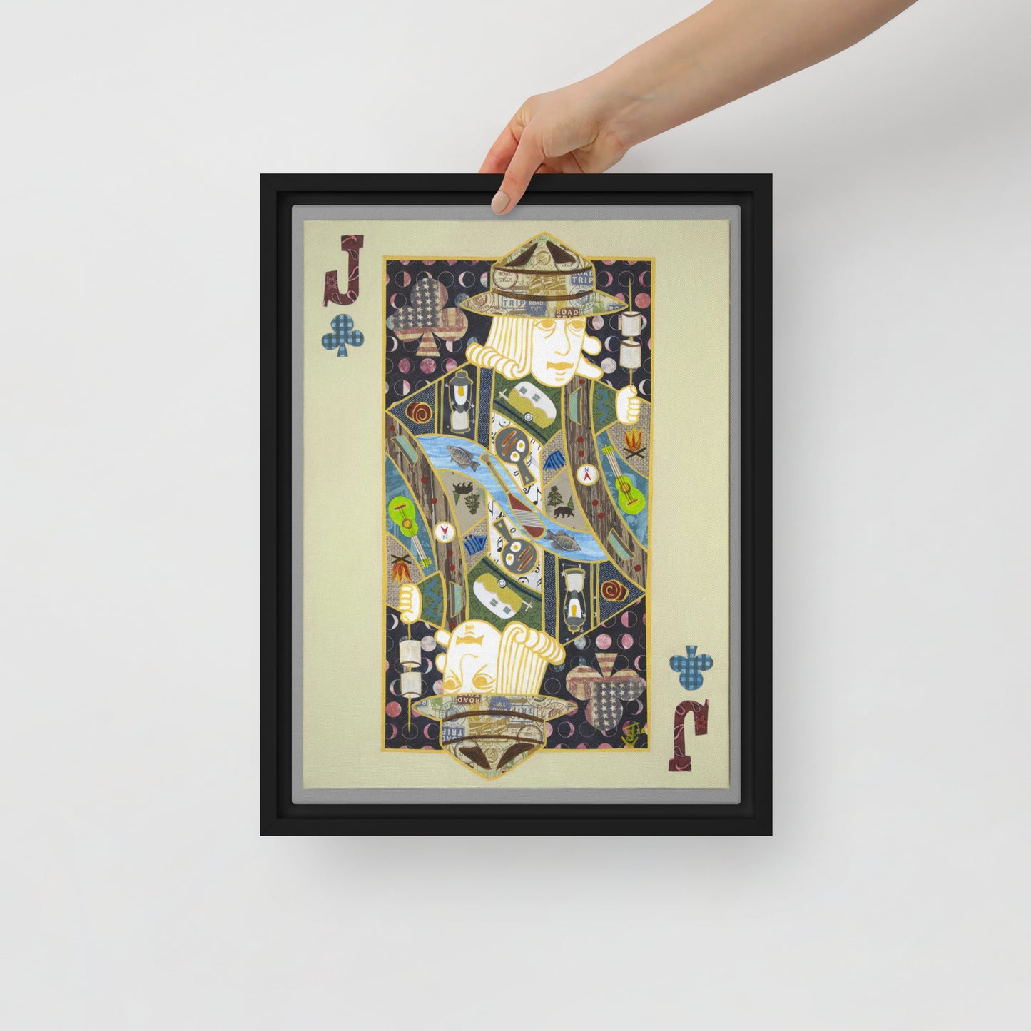 Jack of Clubs by Suzanne Villella | Framed canvas