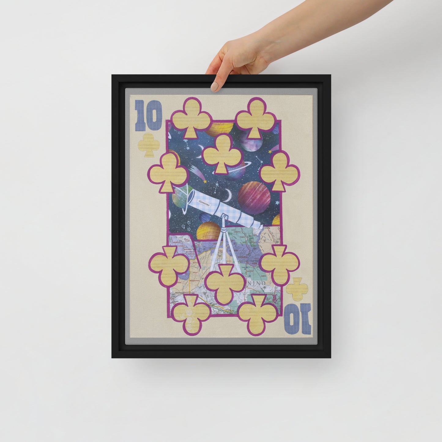 Ten of Clubs by Suzanne Villella | Framed canvas