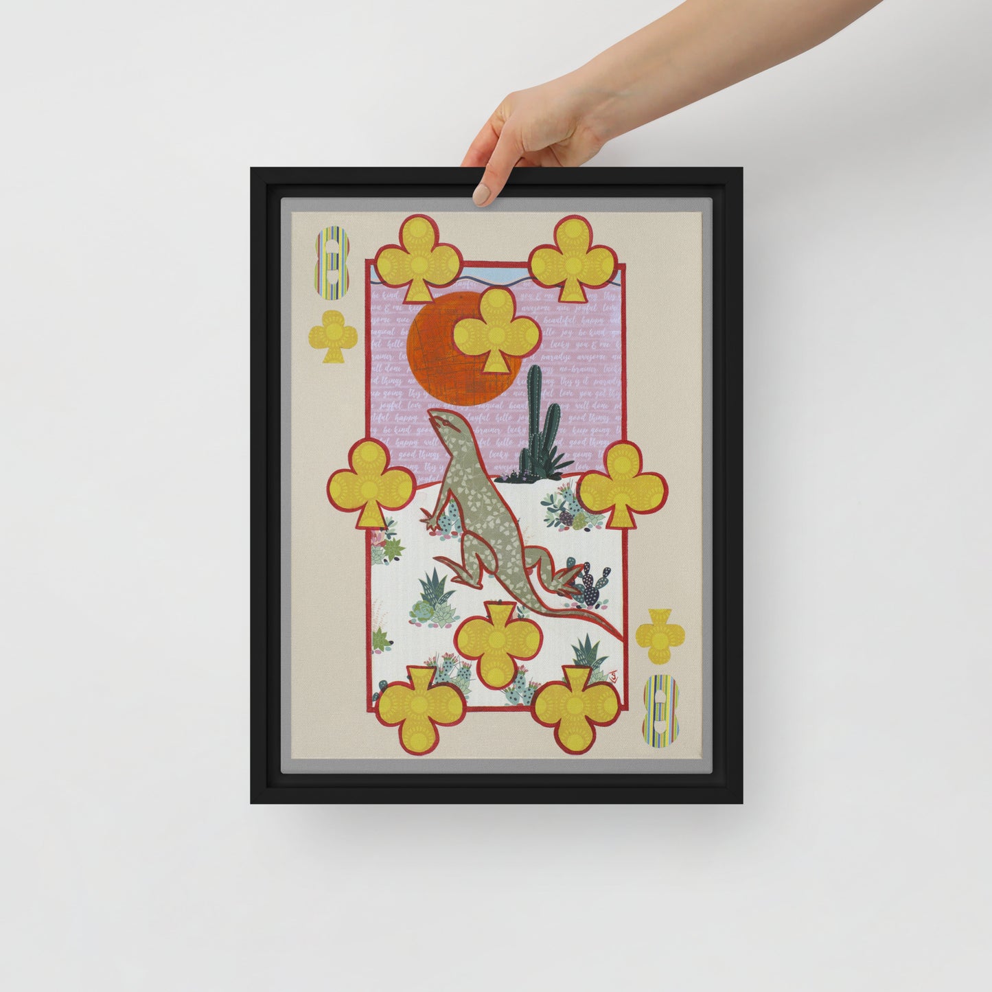 Eight of Clubs by Suzanne Villella | Framed canvas