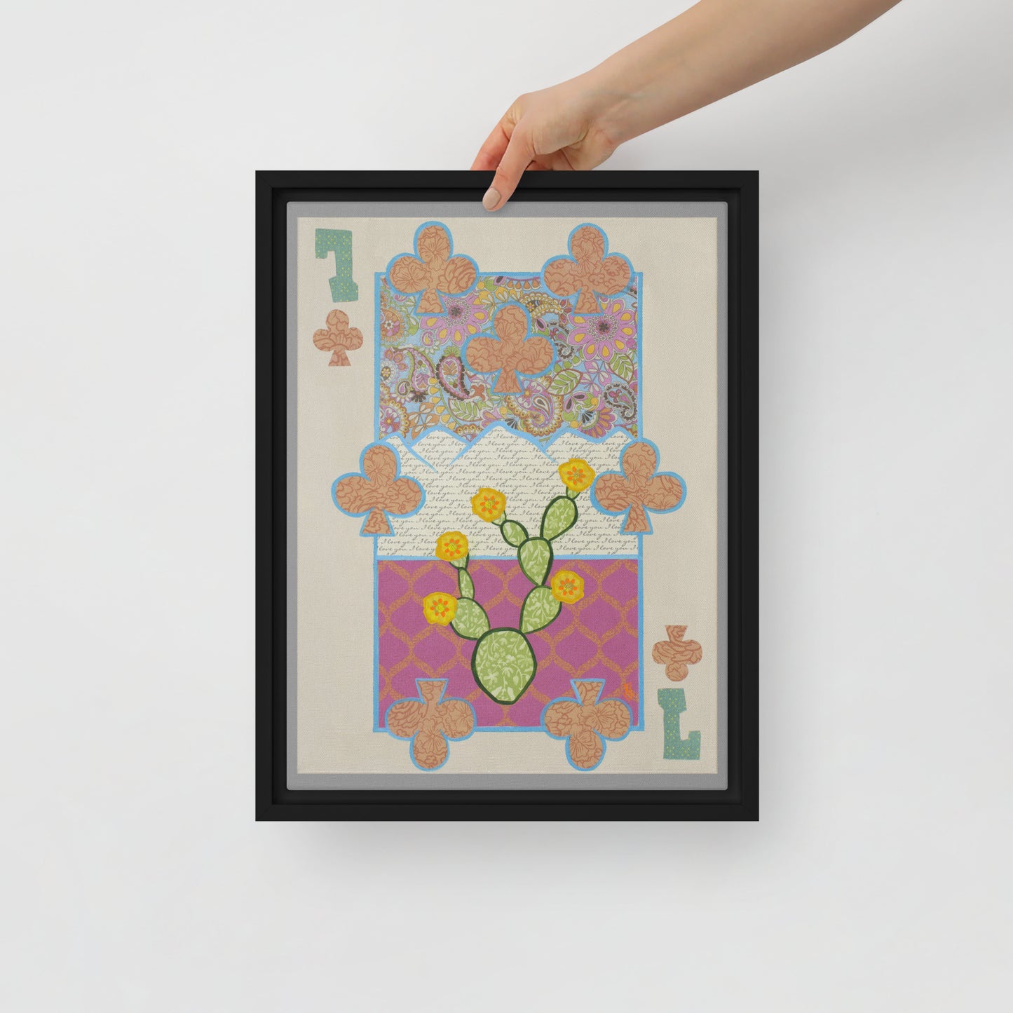 Seven of Clubs by Suzanne Villella | Framed canvas