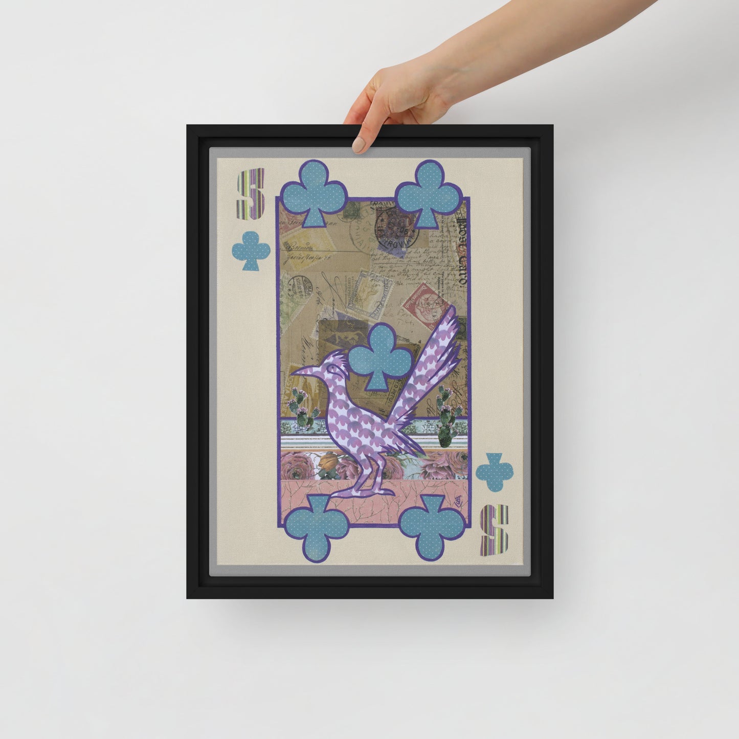 Five of Clubs by Suzanne Villella | Framed canvas