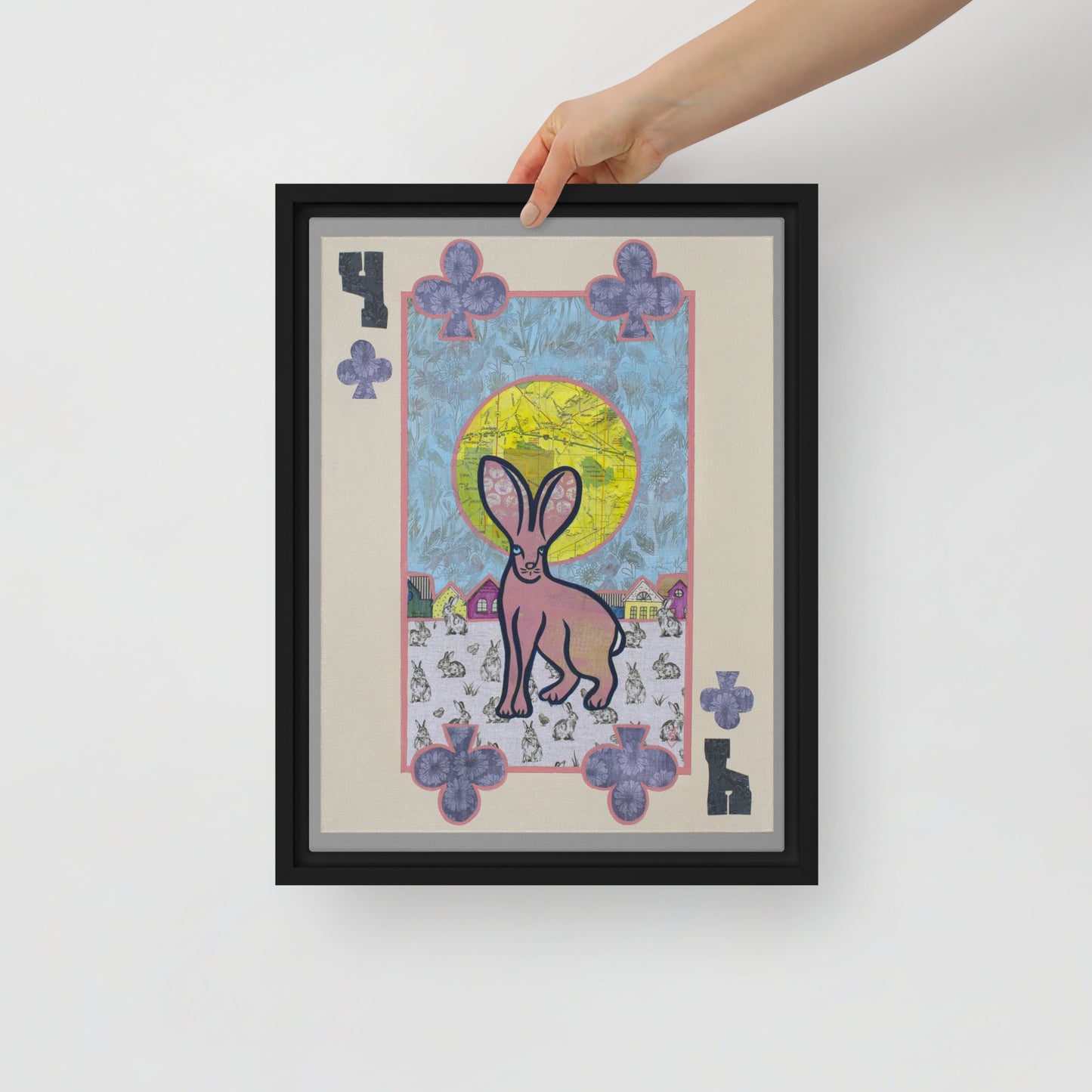 Four of Clubs by Suzanne Villella | Framed canvas