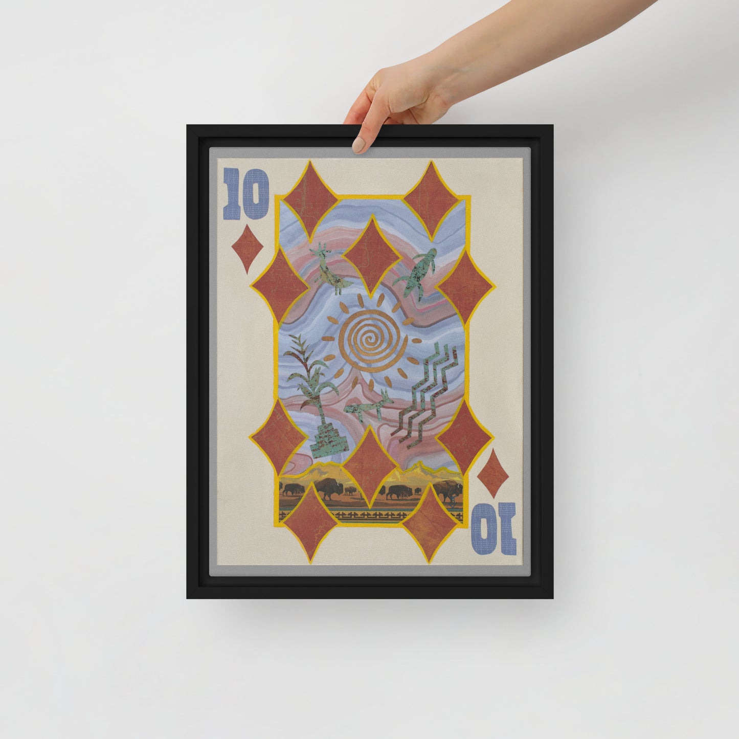 Ten of Diamonds by Suzanne Villella | Framed canvas