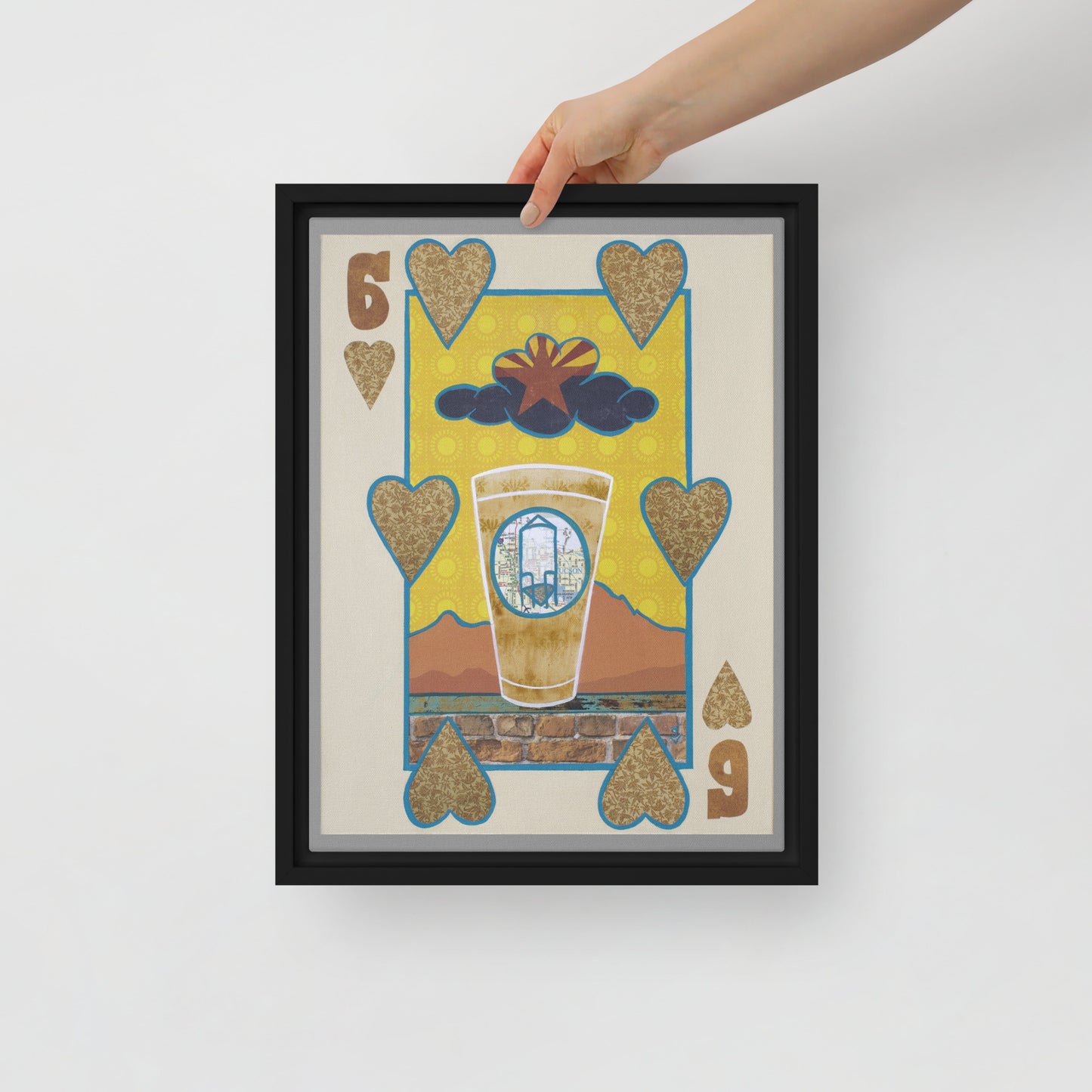 Six of Hearts by Suzanne Villella | Framed canvas