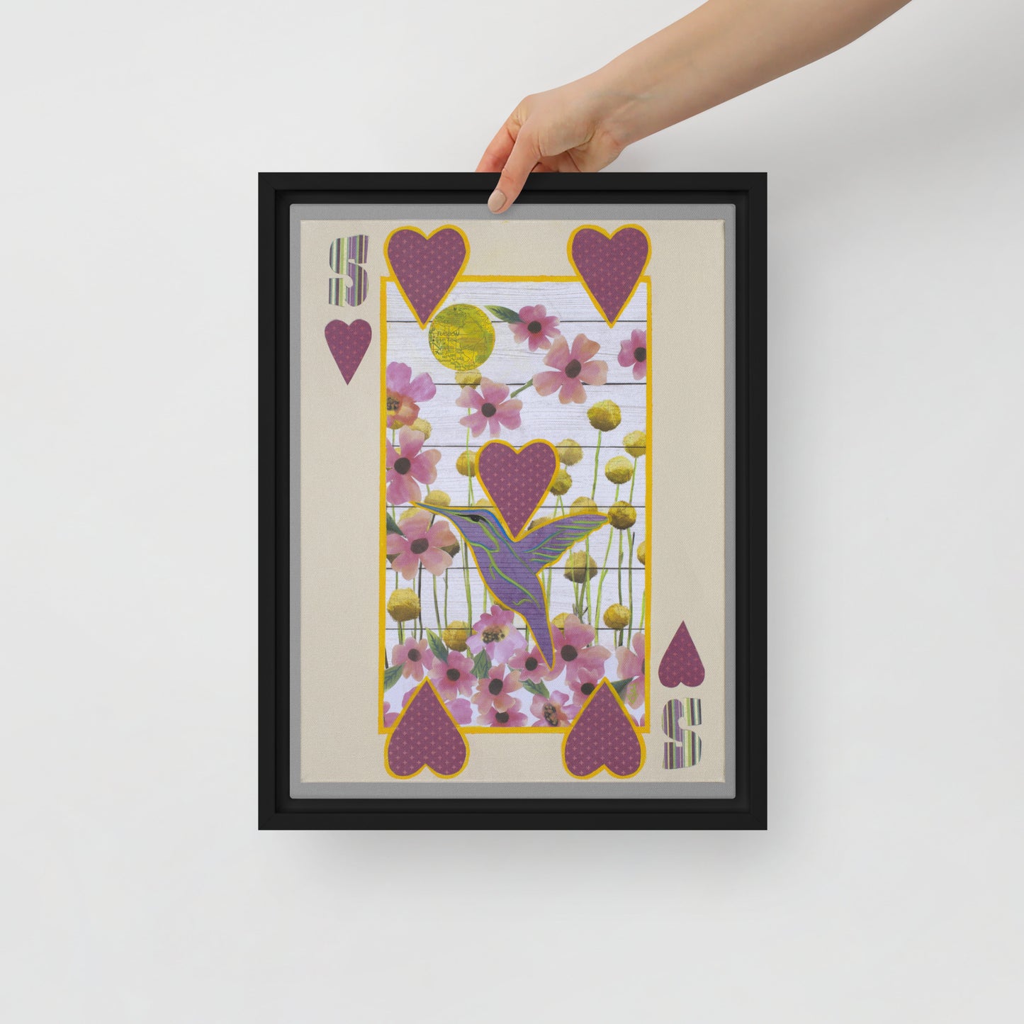 Five of Hearts by Suzanne Villella | Framed canvas