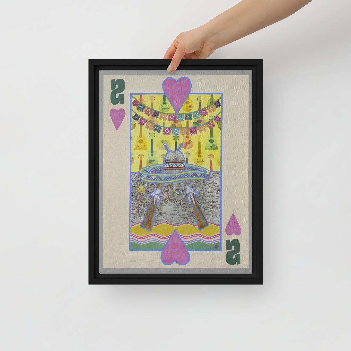 Two of Hearts by Suzanne Villella | Framed canvas