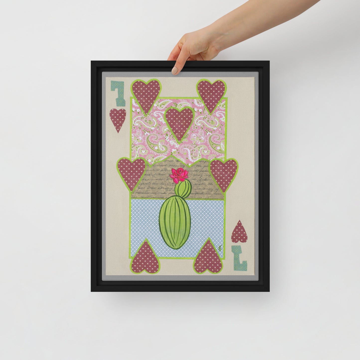 Seven of Hearts by Suzanne Villella | Framed canvas