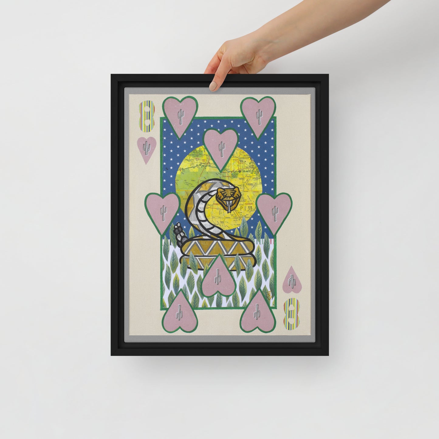 Eight of Hearts by Suzanne Villella | Framed canvas