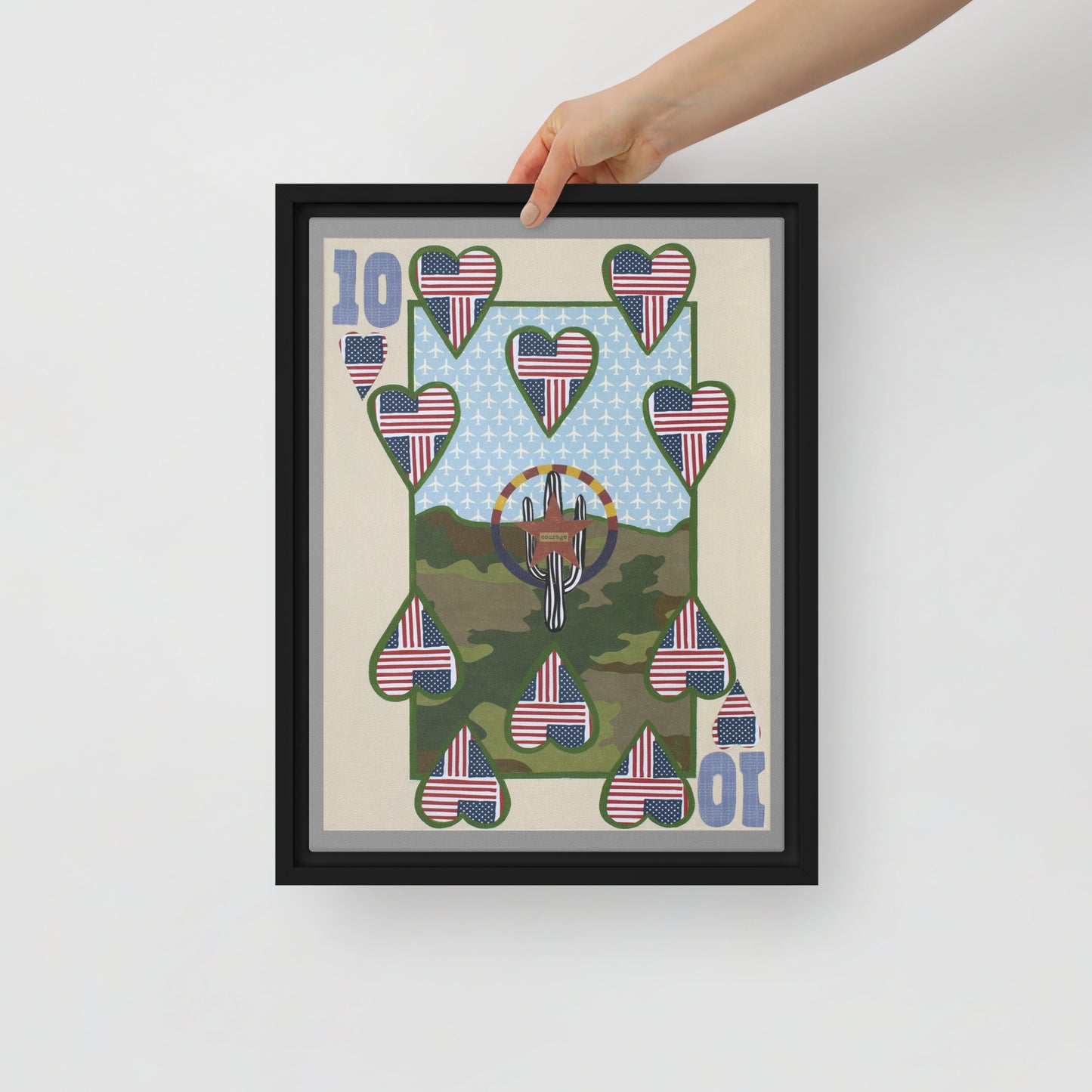 Ten of Hearts by Suzanne Villella | Framed canvas