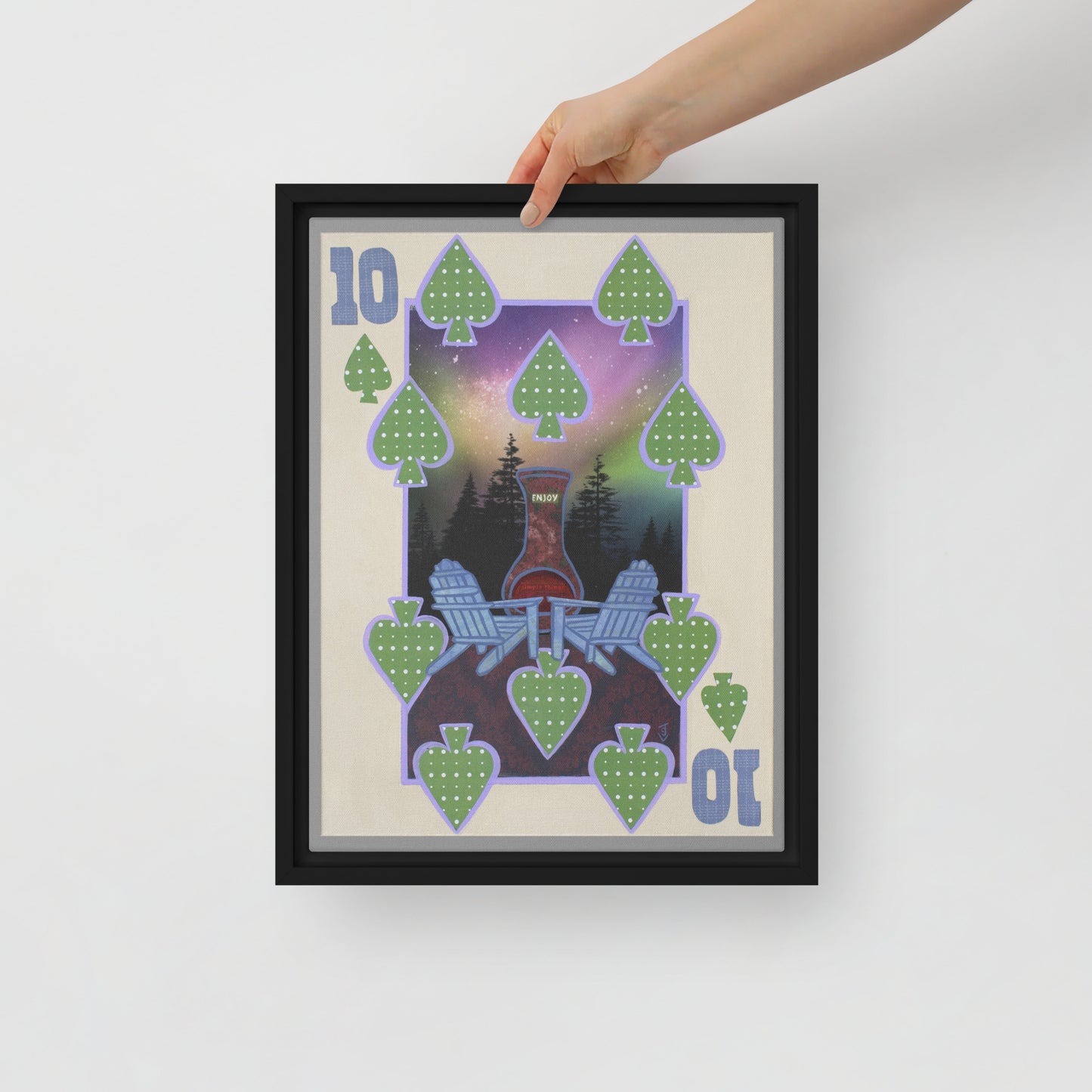 Ten of Spades by Suzanne Villella | Framed canvas