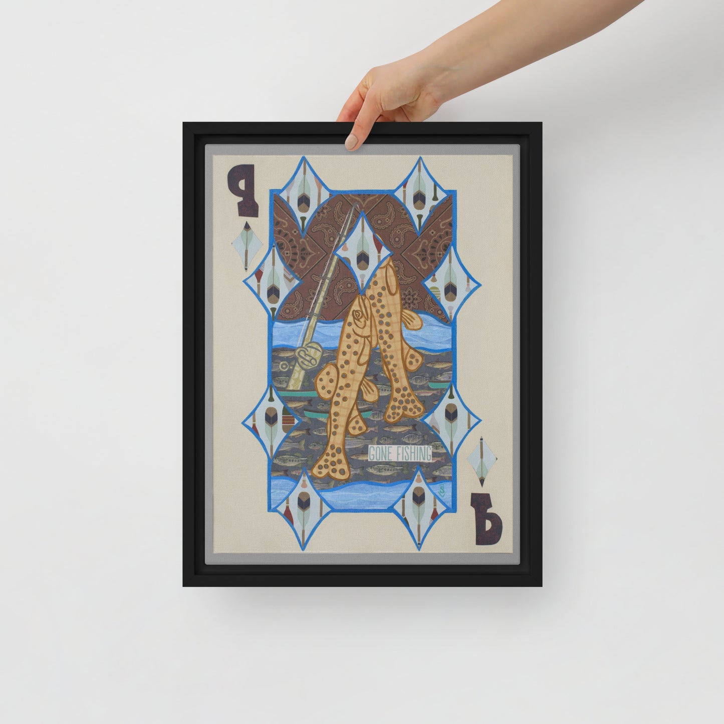 Nine of Diamonds by Suzanne Villella | Framed canvas