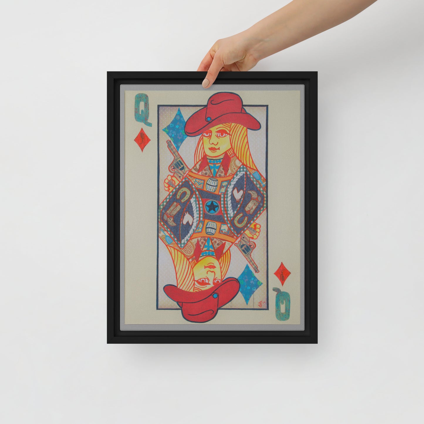 Queen of Diamonds by Suzanne Villella | Framed canvas