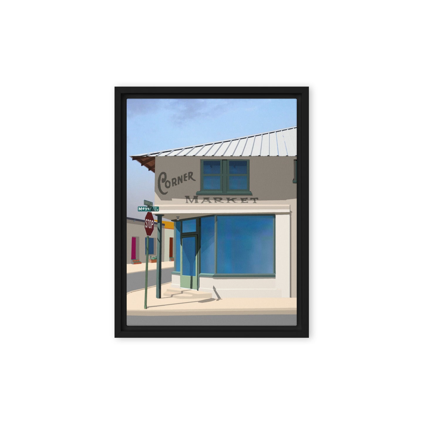 Corner Market by Mike Berren | Framed canvas