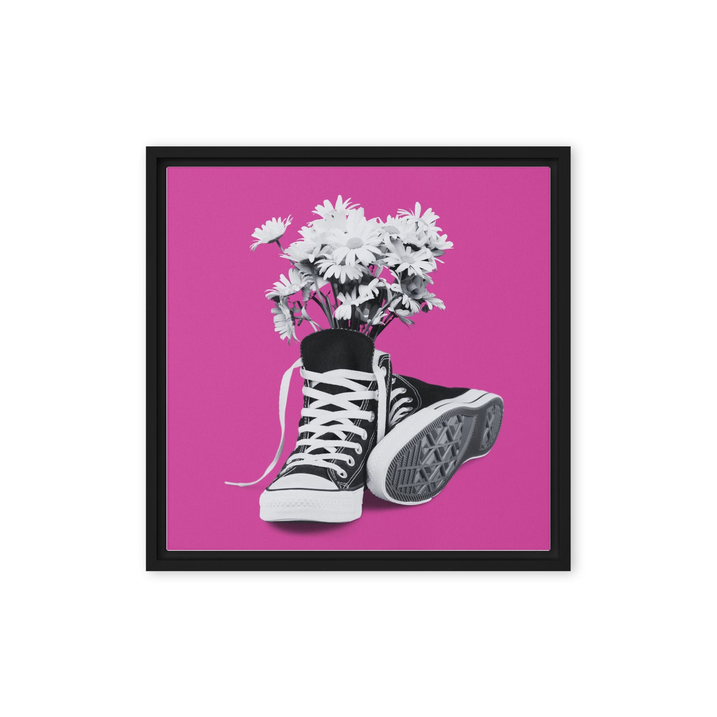 A Converse-ation by Enrique Aldana - Pink | Framed Canvas