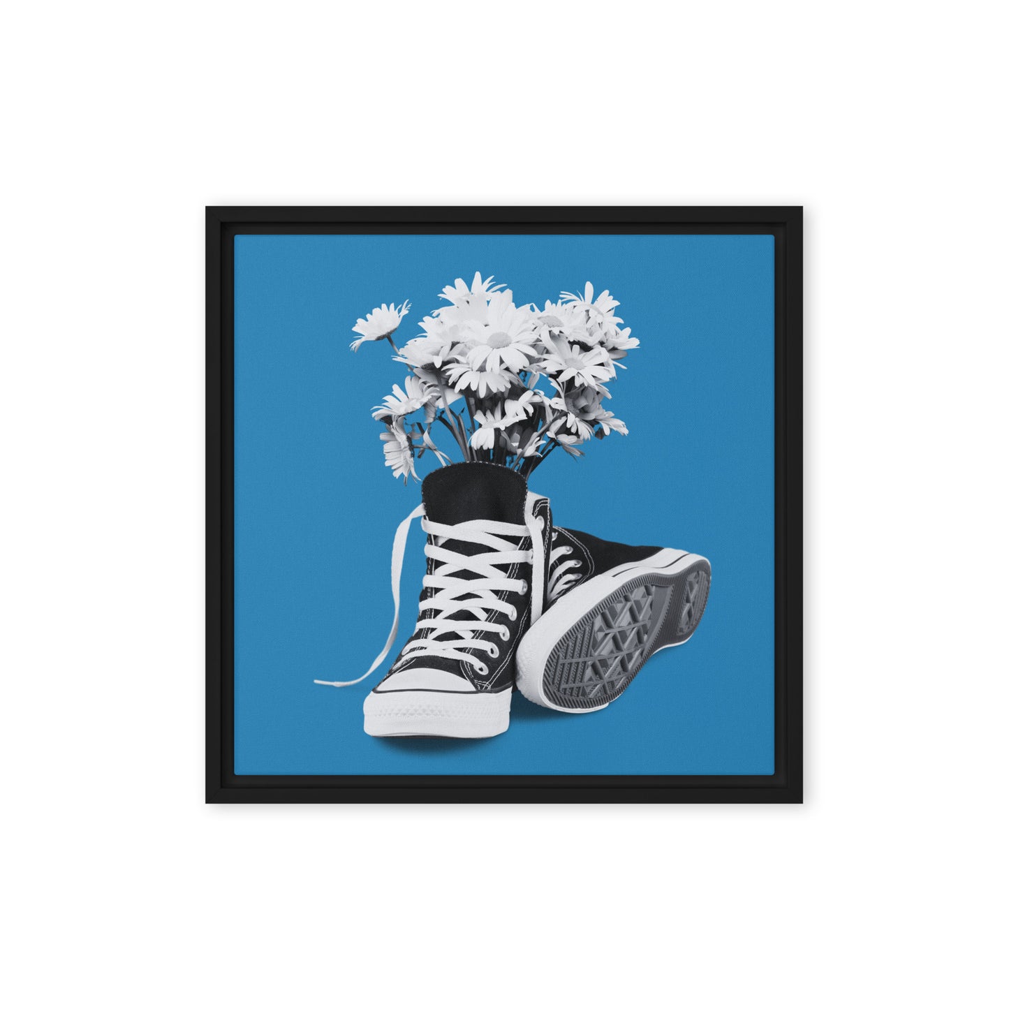 A Converse-ation by Enrique Aldana - Blue | Framed canvas