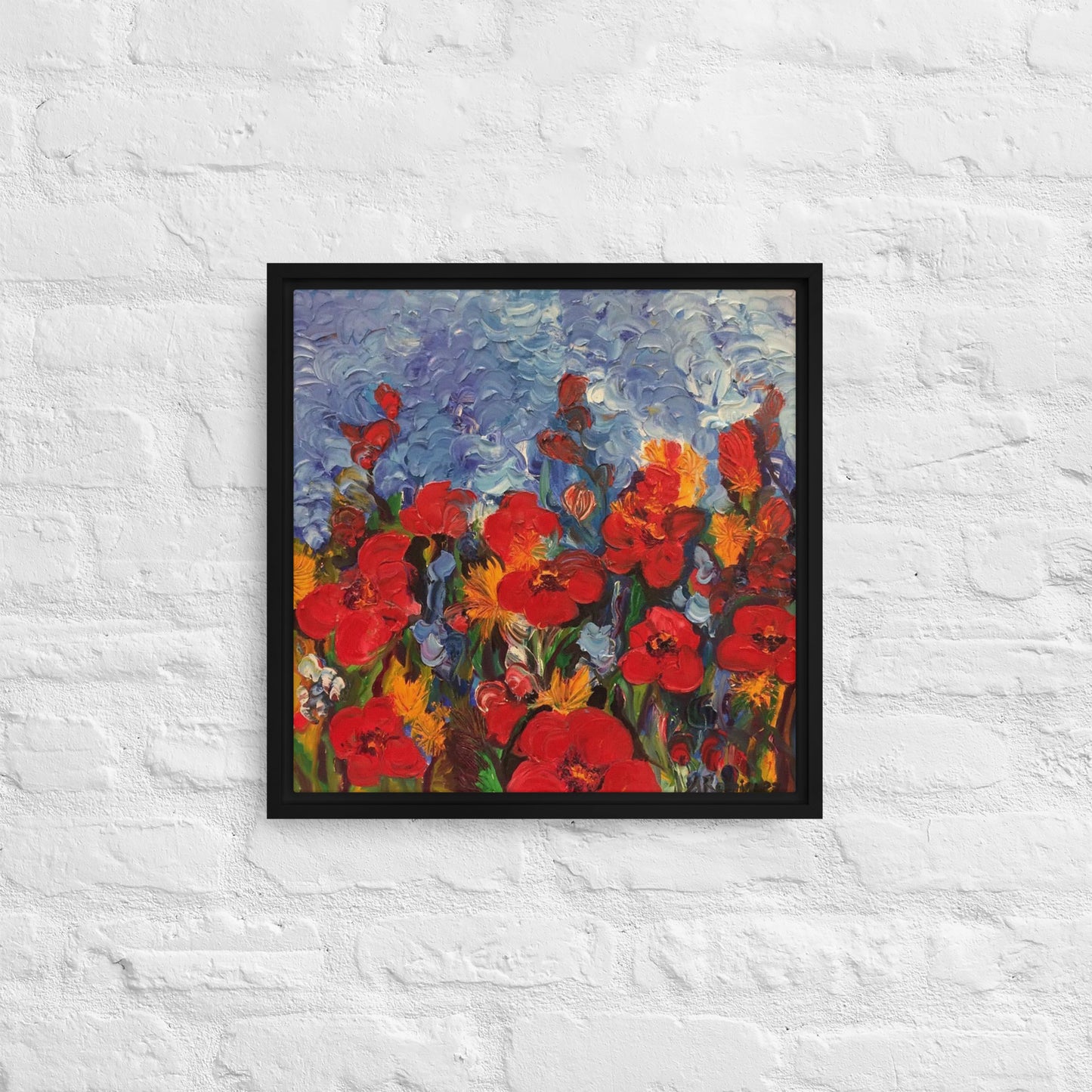 Field Of Poppies by Andrea Rodriguez | Framed Canvas