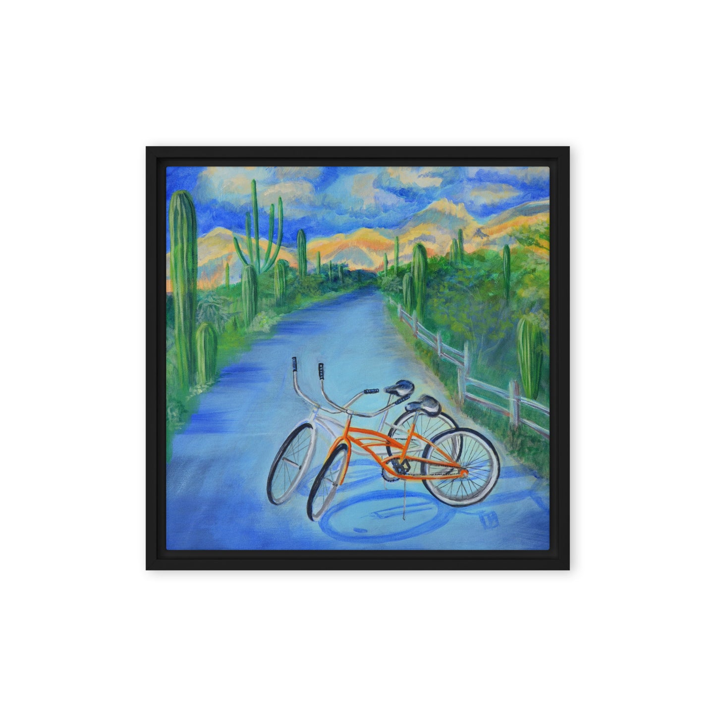 Bikes by Julie Bonner | Framed canvas