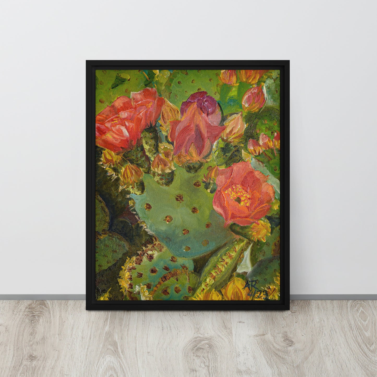 The Blooming Opuntia by Andrea Rodriguez | Framed Canvas